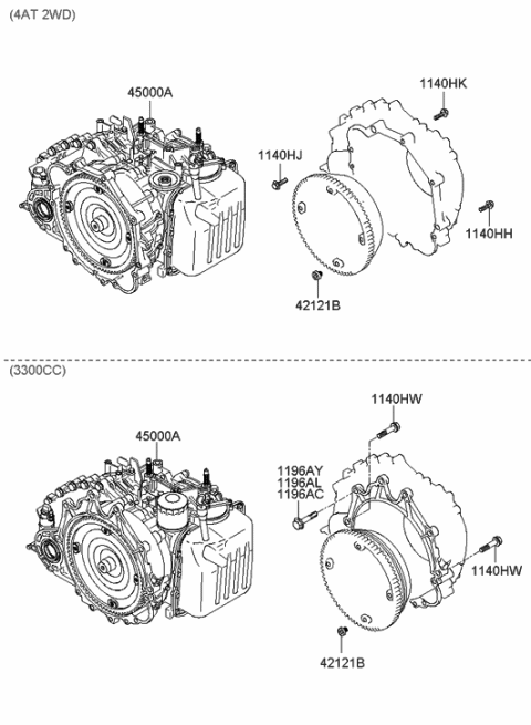 2006 Hyundai Sonata Bolt Diagram for 11961-10403