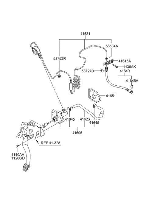 2005 Hyundai Sonata Tube-Clutch Diagram for 41631-3K400