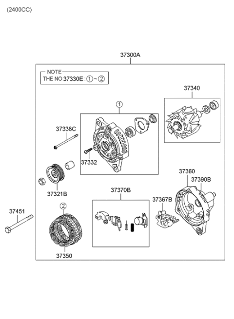 2005 Hyundai Sonata New Body Style (US) Generator Diagram 1