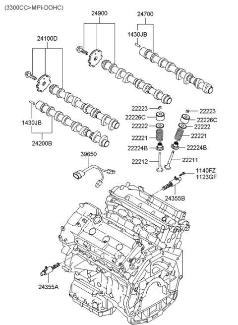 2005 Hyundai Sonata New Body Style (US) Camshaft & Valve Diagram 3