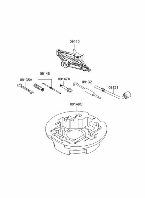 2005 Hyundai Sonata New Body Style (US) OVM Tool Diagram