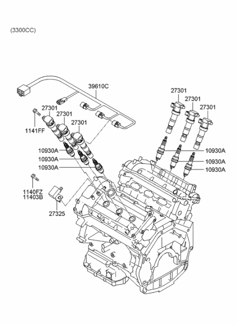 2005 Hyundai Sonata New Body Style (US) Spark Plug & Cable Diagram 2
