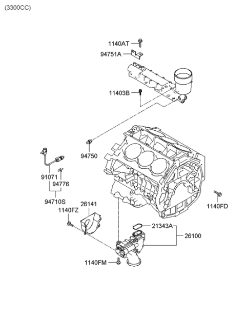 2005 Hyundai Sonata New Body Style (US) Front Case Diagram 2