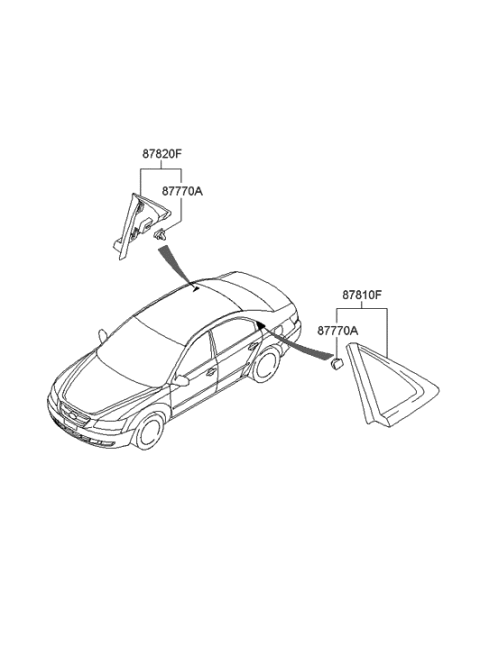 2005 Hyundai Sonata New Body Style (US) Quarter Window Diagram
