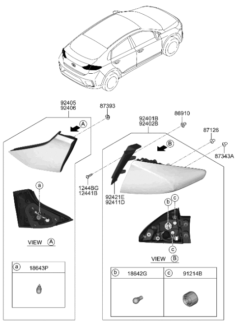 2020 Hyundai Ioniq Electric Rear Combination Lamp Diagram