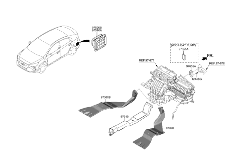 2020 Hyundai Ioniq Duct-Rear Heating,RH Diagram for 97370-G7AA0