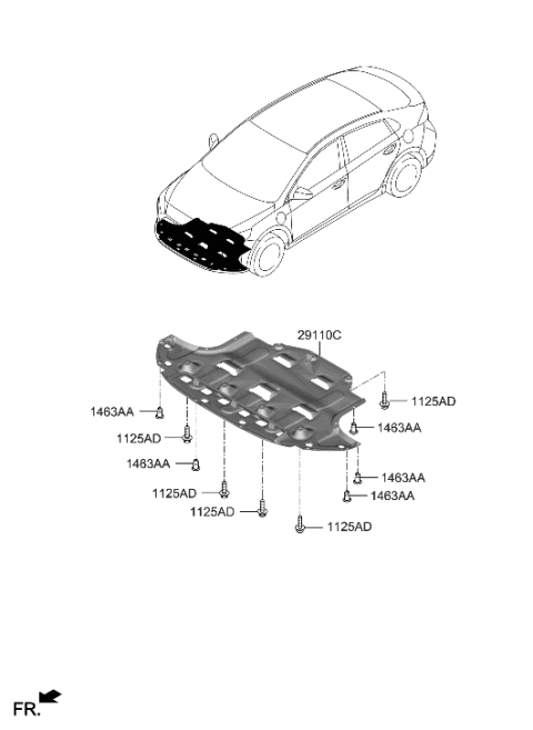 2020 Hyundai Ioniq Electric Under Cover Diagram