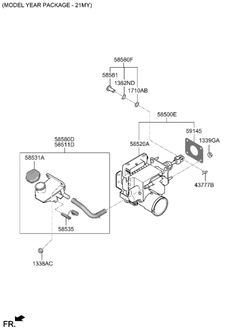 2021 Hyundai Ioniq Unit Assembly- Integrated Electric Diagram for 58520-G7650