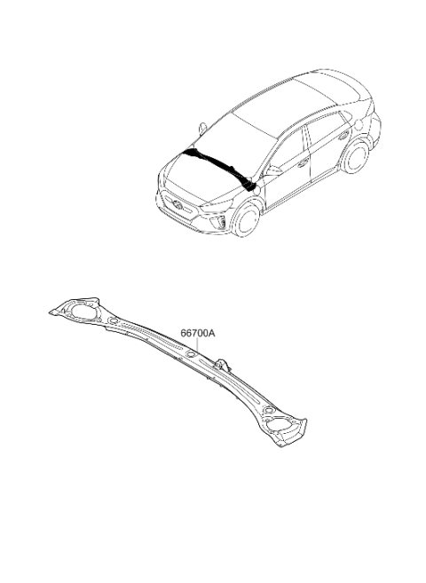 2021 Hyundai Ioniq Cowl Panel Diagram