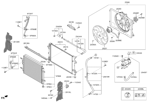 2022 Hyundai Genesis GV70 Reservoir Tank Assembly Diagram for 25430-G7200