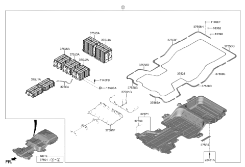 2020 Hyundai Ioniq Bolt & Washer Assembly Diagram for 37535-G7200