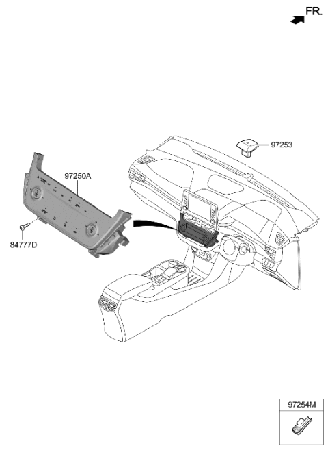 2022 Hyundai Genesis GV70 Heater Control Assembly Diagram for 97250-G7BR0-RET