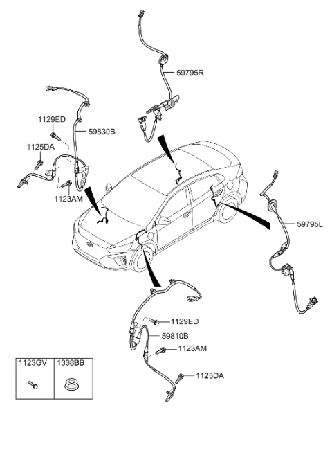 2021 Hyundai Ioniq Wiring-E.P.B Connect Extension,LH Diagram for 59795-G7300