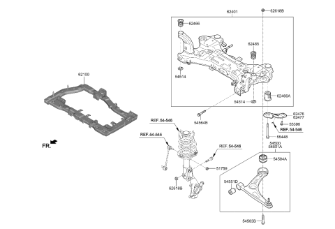 2021 Hyundai Ioniq Electric Front Suspension Crossmember Diagram