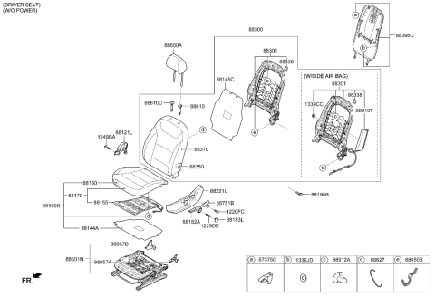2021 Hyundai Ioniq Electric Front Seat Diagram 3