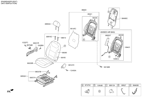 2021 Hyundai Ioniq Electric Front Seat Diagram 1