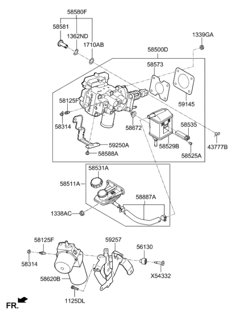 2022 Hyundai Genesis GV70 Switch Assembly-Level Indicator Diagram for 58535-G9000