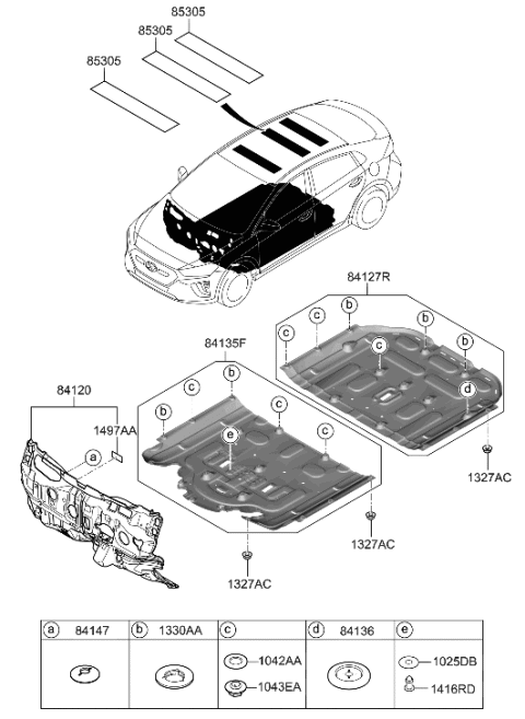 2021 Hyundai Ioniq INSULATOR Assembly-Fender Apron,RH Diagram for 84137-G7500