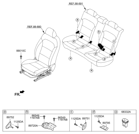 2014 Hyundai Azera Bracket Assembly-Child Lower Anchor Diagram for 89795-G7500