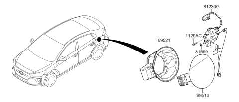 2021 Hyundai Ioniq Electric Fuel Filler Door Diagram