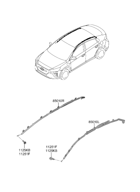 2014 Hyundai Azera Curtain Air Bag Module,LH Diagram for 85010-G2000