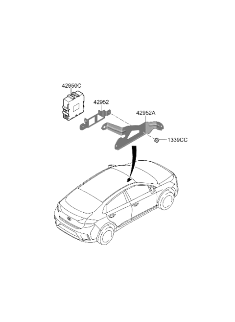 2021 Hyundai Ioniq Bracket-Sbw Control Unit Diagram for 42952-18000