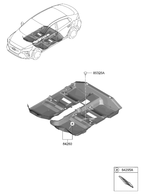 2020 Hyundai Ioniq CARPET ASSY-FLOOR Diagram for 84260-G7451-T9Y