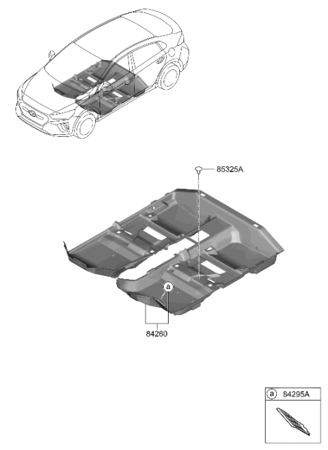 2021 Hyundai Ioniq Electric Floor Covering Diagram