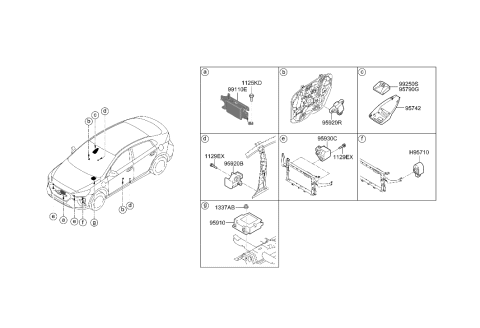 2014 Hyundai Azera Unit Assembly-Rear Corner Radar,LH Diagram for 99140-G2000