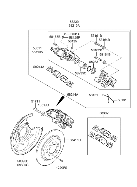 2021 Hyundai Ioniq Electric Rear Wheel Brake Diagram