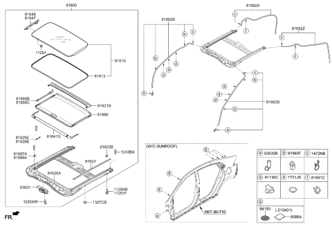 2021 Hyundai Ioniq Electric Sunroof Diagram