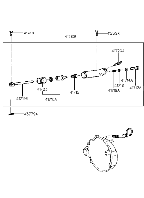 2001 Hyundai Tiburon Old Body Style Clutch Release Cylinder (MTA) Diagram