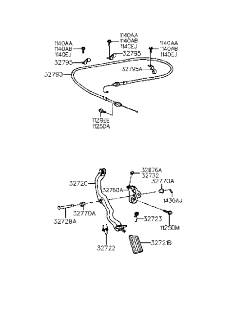 2001 Hyundai Tiburon Old Body Style Accelerator Pedal Diagram