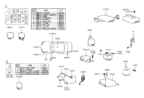 2001 Hyundai Tiburon Buzzer Assembly-Chime Diagram for 96831-27000