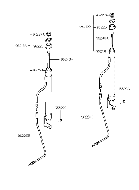 2009 Hyundai Santa Fe Radio Antenna Assembly Diagram for 96230-27000