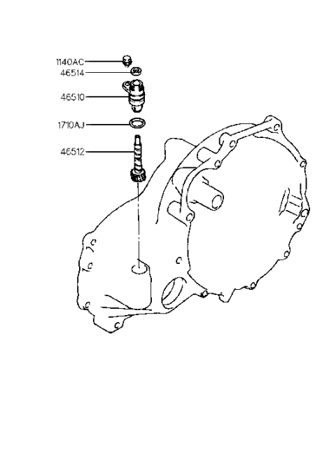 2001 Hyundai Tiburon Old Body Style Speedometer Driven Gear (MTA) Diagram