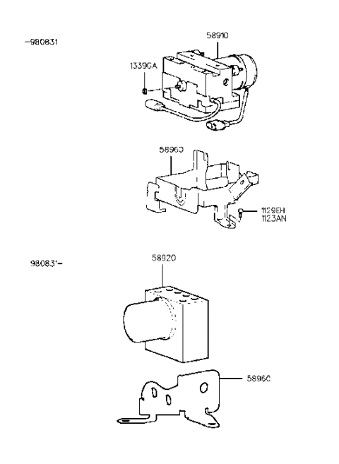 1996 Hyundai Tiburon Hydraulic Module Diagram