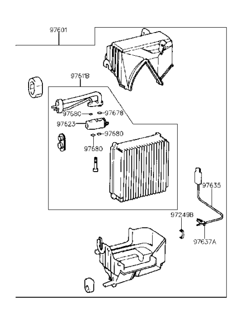 1997 Hyundai Tiburon A/C System-Evaporator Diagram