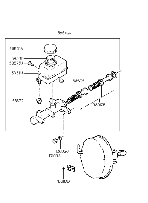 2001 Hyundai Tiburon Old Body Style Brake Master Cylinder Diagram