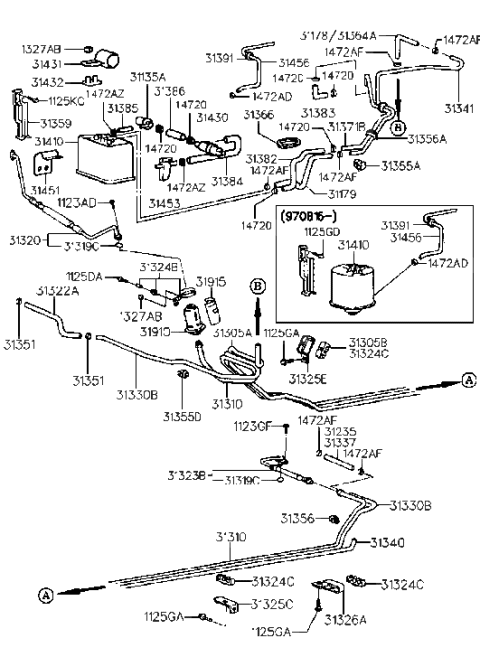 2001 Hyundai Tiburon Tube-Cng Fuel Diagram for 31382-29100