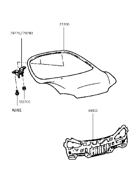 1997 Hyundai Tiburon Back Panel & Tail Gate Diagram