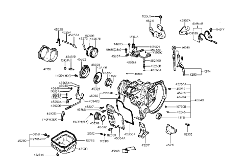 1998 Hyundai Tiburon Case Assembly-Automatic Transaxle Diagram for 45240-28810