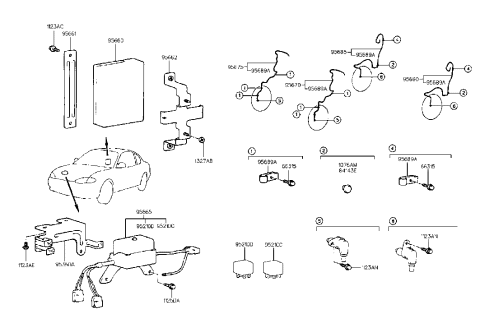 2007 Hyundai Santa Fe Sensor-Abs Rear Wheel ,LH Diagram for 95680-27501