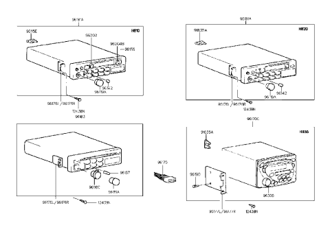 2009 Hyundai Santa Fe Bracket-Radio Mounting,LH Diagram for 96155-02000