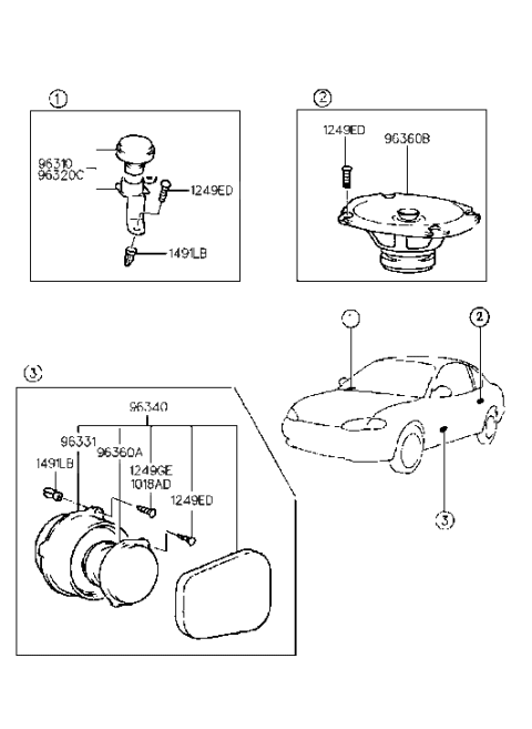 2006 Hyundai Santa Fe Rear Speaker Diagram for 96360-27200