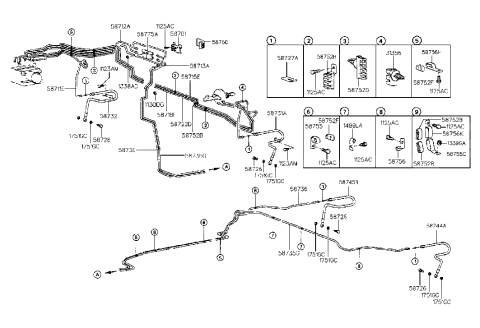 1999 Hyundai Tiburon Brake Fluid Lines(-ABS) Diagram 2