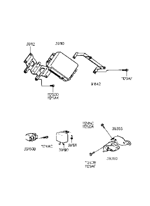 1996 Hyundai Tiburon Electronic Control Diagram