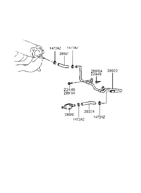 1999 Hyundai Tiburon Hose-Vapor Diagram for 28921-23020