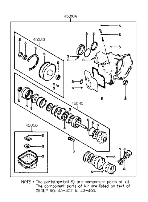 1998 Hyundai Tiburon Transaxle Gasket Kit-Auto Diagram