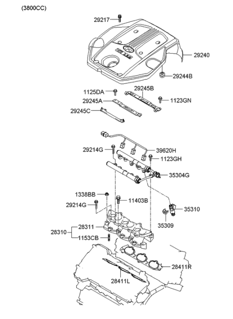2006 Hyundai Azera Produced After OCT.31.2006 Intake Manifold Diagram 3